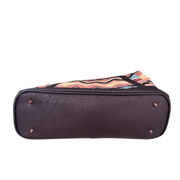 Missoni X Target Multi Color Chevron Zig Zag Canvas Tote Large Brown - Picture 3 of 15